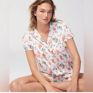 Soma pajama set XL Short Sleeve Top crop pants